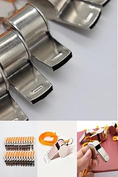 4-Piece Stainless Metal Earthquake Whistle Yellow Rope Emergency Referee And Life-Saving Whistle 4 Pieces