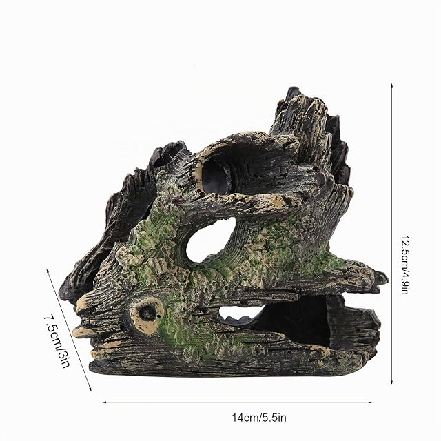 Foto 3 de 8 de Ftvogue Acuario Driftwood Madera Artificial Tronco de árbol Raíz Camarón Desove Terreno Cueva Tanque de Peces…