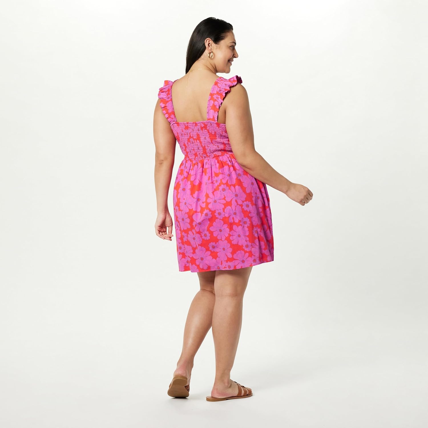 The Drop Womens Kari Ruffled-Shoulder Smocked Mini Dress - Image 6