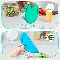 Vista 4 de Sophico - Tapas redondas de silicona para recipiente de almacenamiento de 2 tazas, reemplazo para Pyrex 7200-PC y cuencos de vidrio Anchor Hocking