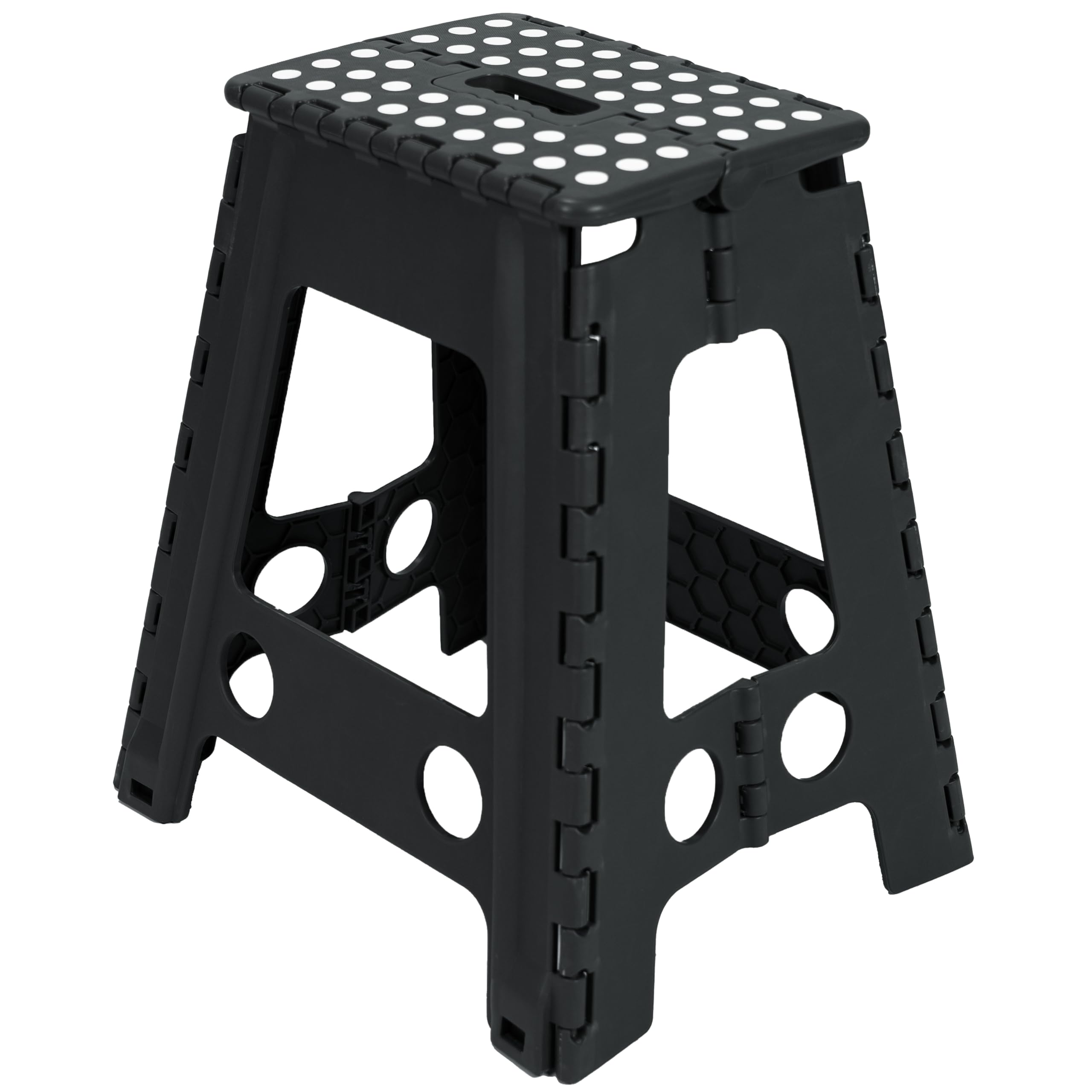 ZOLLNER Klapphocker 100% Kunststoff, 29x22x45 cm, schwarz/weiß