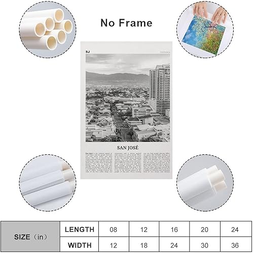 Miniatura 2 de Impresión de San José en blanco y negro de Costa Rica, arte de pared de San José, póster de San José, foto de San José, póster de San J, pintura