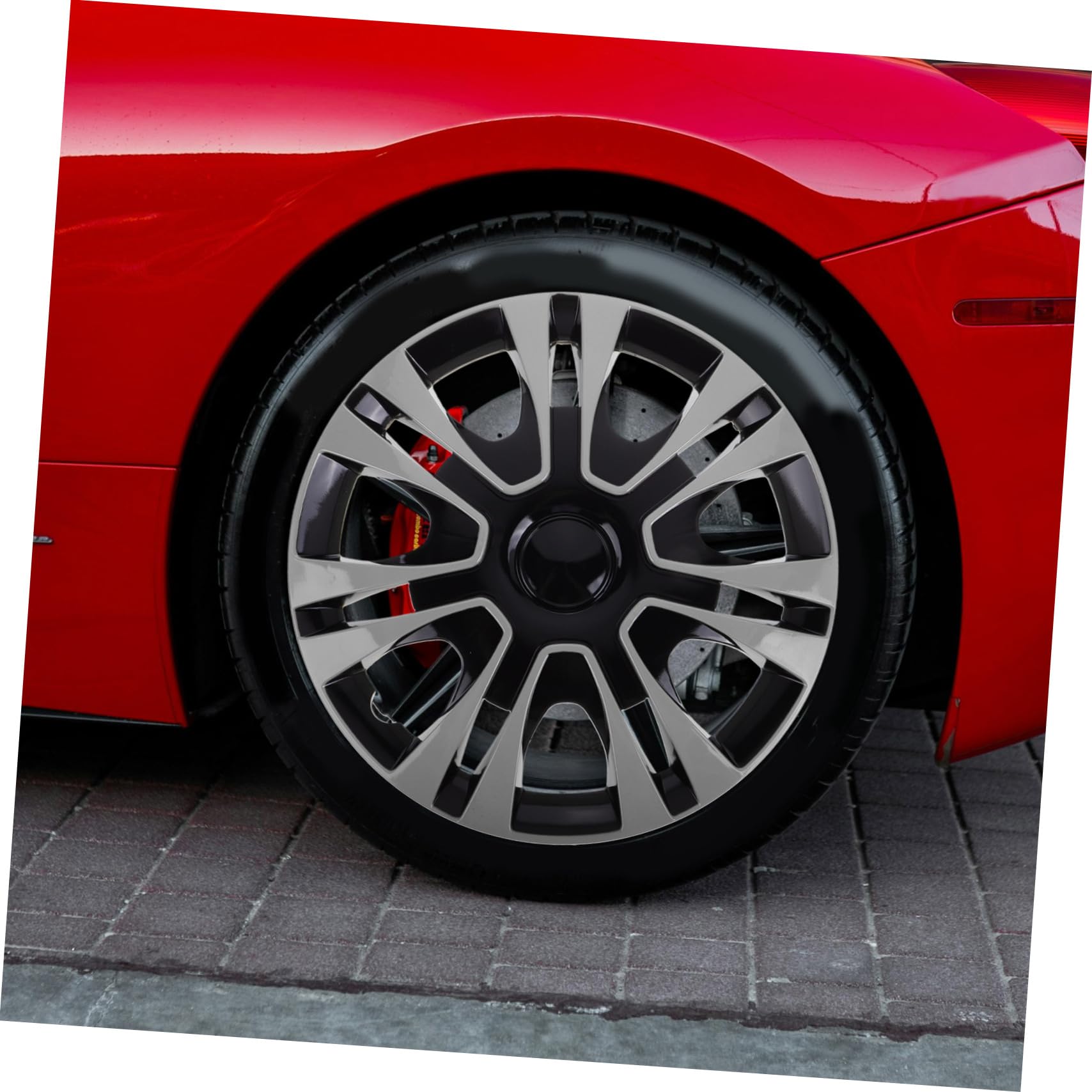 GLEAVI Coprimozzi Neri Universali 14 Pollici Copriruota Auto Impermeabile Accessori Per Veicoli Facile Installazione Design Elegante Protezione Pneumatici
