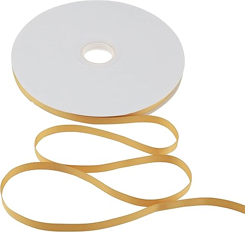 Miniatura 9 de Cinta de grogrén dorada de 38 pulgadas a granel de 100 yardas, rollo de cinta dorada fina para manualidades, cinta de tela dorada antigua sólida
