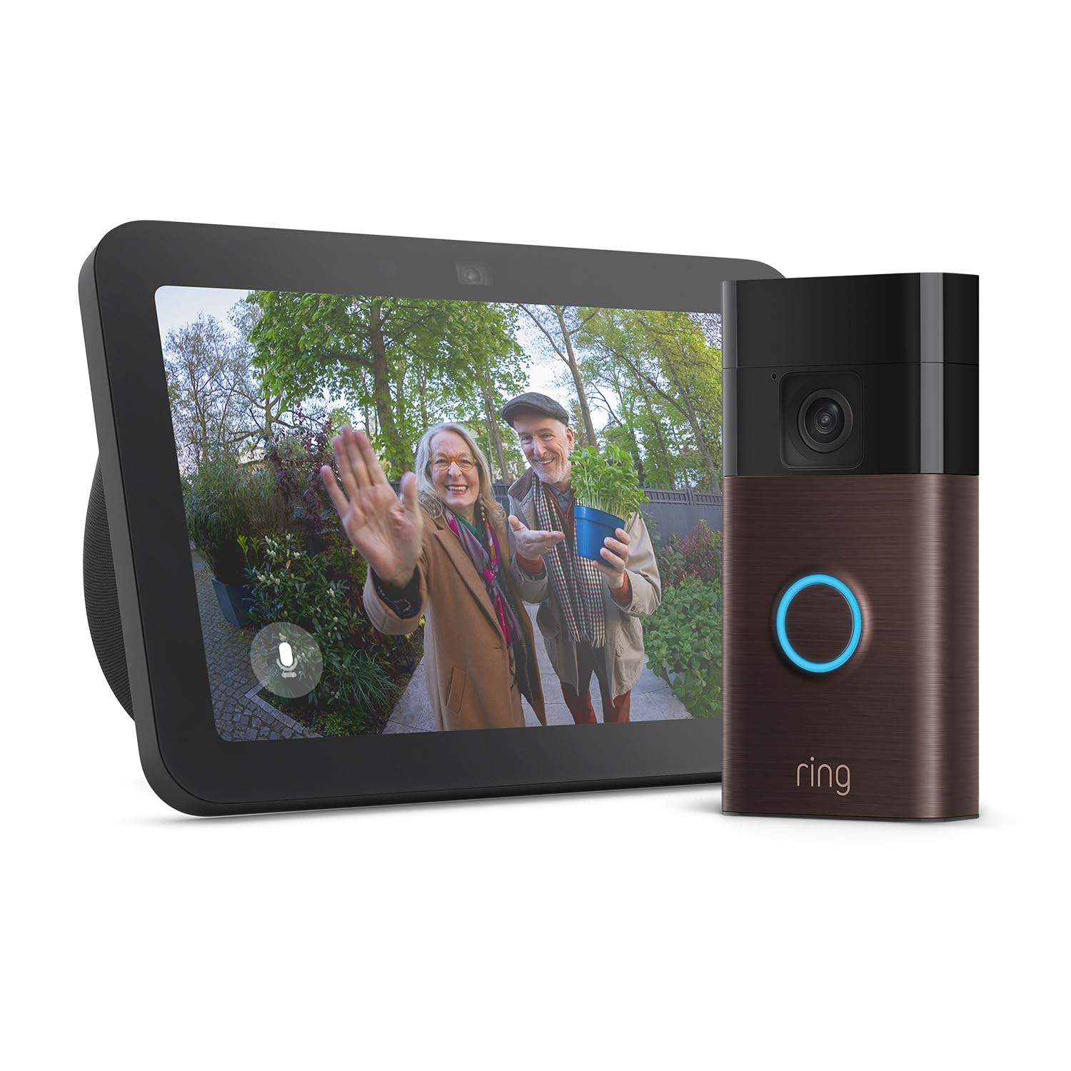 Echo Show 8 | Anthracite + Ring videocitofono a batteria | Bronzo Veneziano