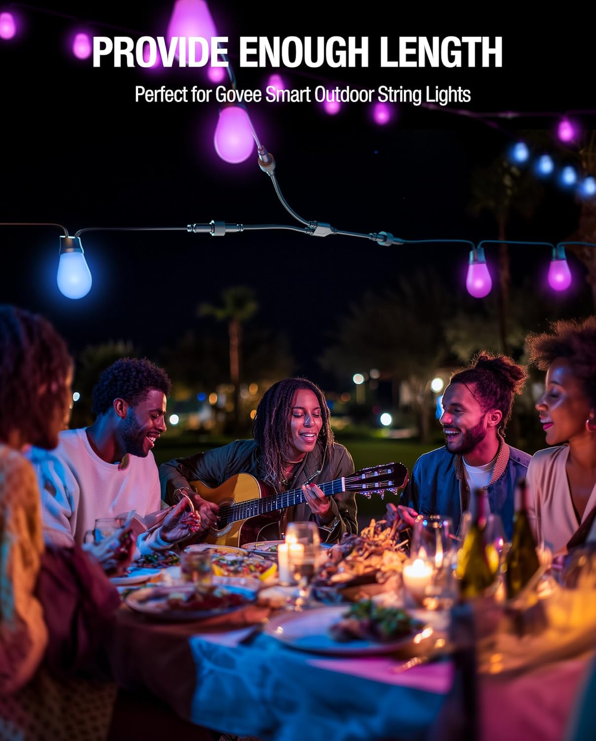 10Ft Extension Cable for Govee Outdoor S14 Bulb String Lights 2, IP67 Waterproof Extension Cord Compatible with Govee ‎H702B H702A H702C, 3-Pin Replacement Cable for Patio, Backyard, Balcony