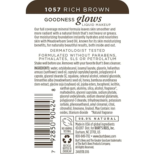 Miniatura 9 de BURTS BEES Rich Brown Goodness Glows Maquillaje líquido, 1 FZ