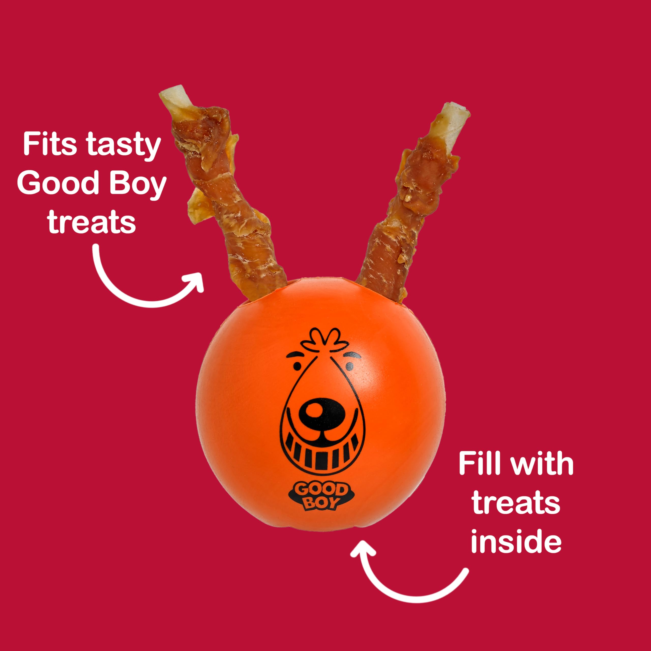 Good Boy Dog Toy Chewy Space Lobber - Treat Dispensing Chew Ball - Tough and Durable Rubber - Enrichment Dog Toy and Slow Feeder - Image 3