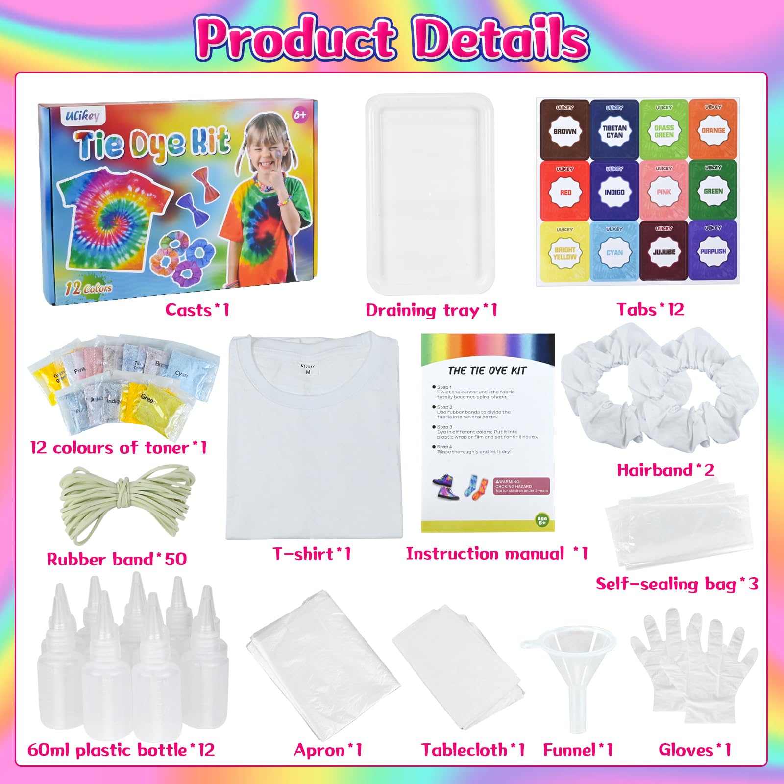 Amazon Sudaderas Pintadas Tinte Iberia Kit Tie-Dye (12 Colores