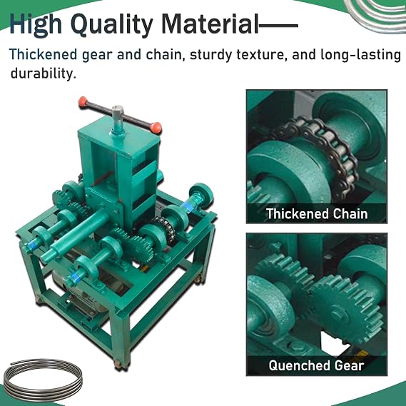 Electric Tube Pipe Bender Machine Heavy-Duty Tube Roller Bender | Multi-Functional Pipe Rolling Machine for Round/Square Steel, with 15 Round & 9 Square Dies, Cold Bending, 2.2KW 220V