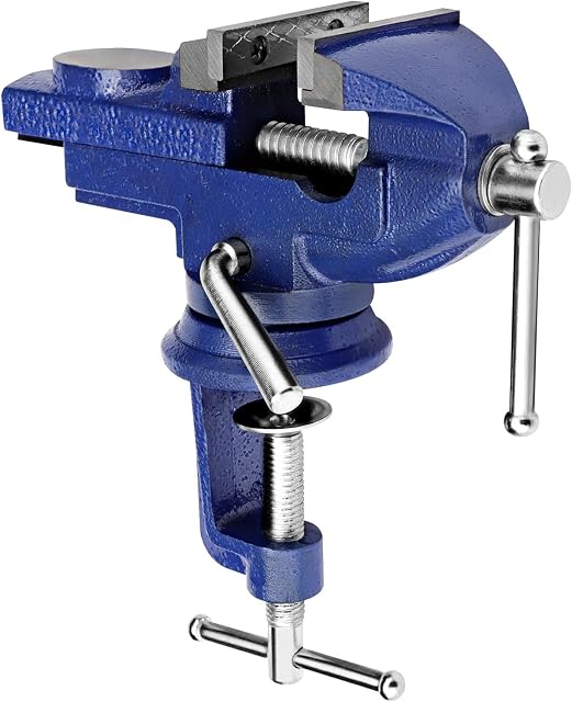 Youyijia Bench Vise 2.5" 65mm Vices for Workbench 360 Degrees Swiveling Portable Table Vice Adjustable Mini Table Bench Vice Clamp for Workshop Factory