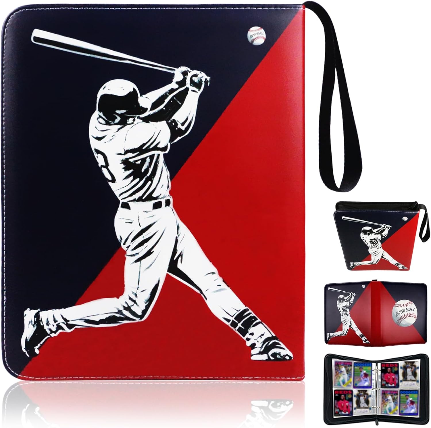 Baseball Card Binder, 2025 Sports Trading Card with Sleeves Holder Album, 400 Pockets Baseball Card Holder Sheets Display Storage Protectors for Collectors Boys and Girls Gift