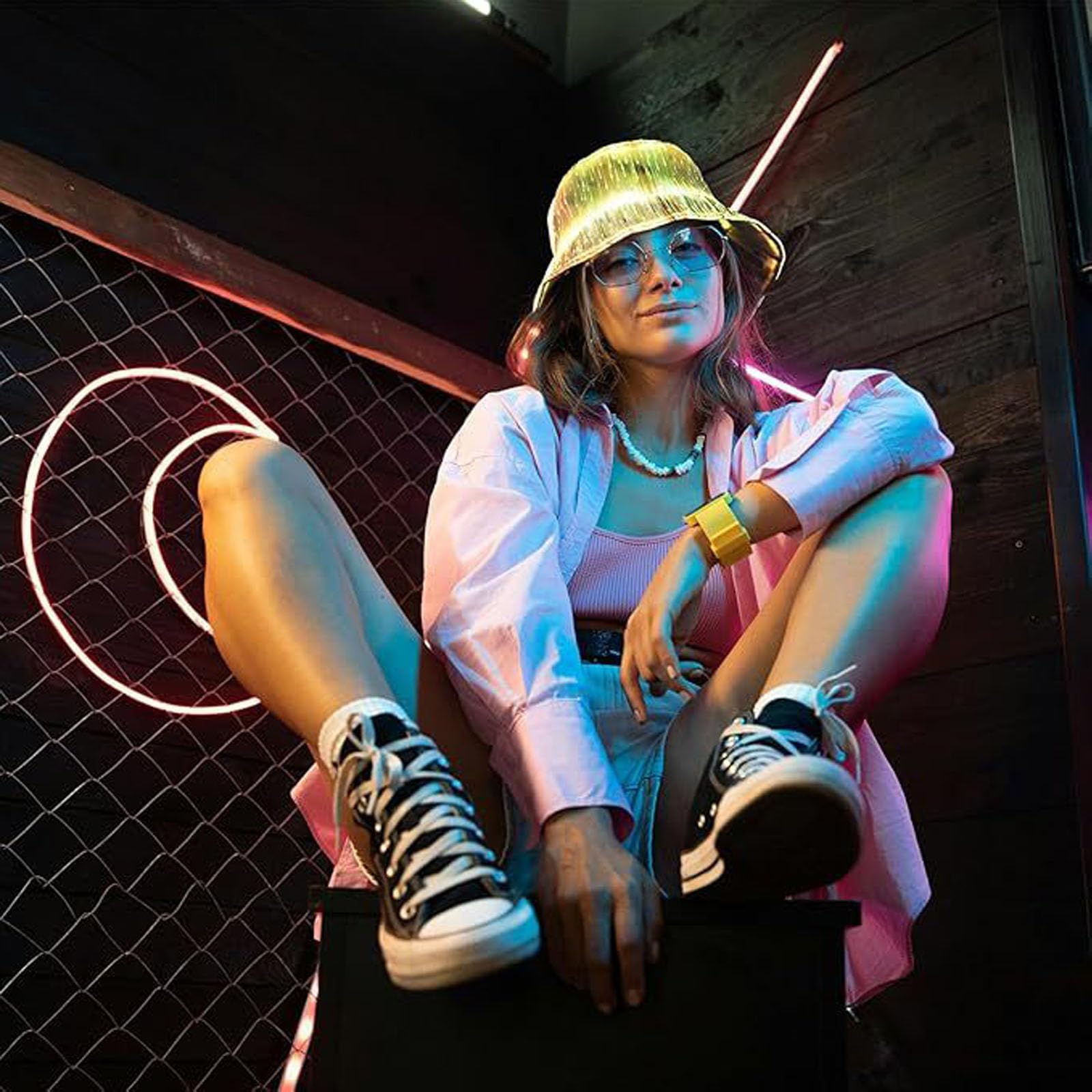 Cappello da pescatore illuminato a LED 56 58 cm Dimensioni della testa 2 ore di ricarica 5 Time Runtime Attrezzature per feste Regalo Cappello LED per incidenti