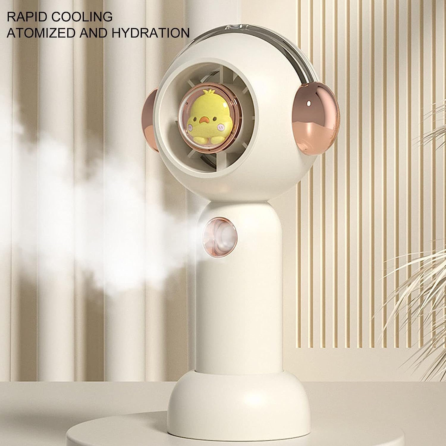 ZUMAHA Ventilatore Portatile Mini Ventilatore a 3 impostazioni di velocità, Ventola di Raffreddamento nebulizzata, Ventola Personale Ricaricabile Tramite USB, Ventola Portatile Portatile Multiuso