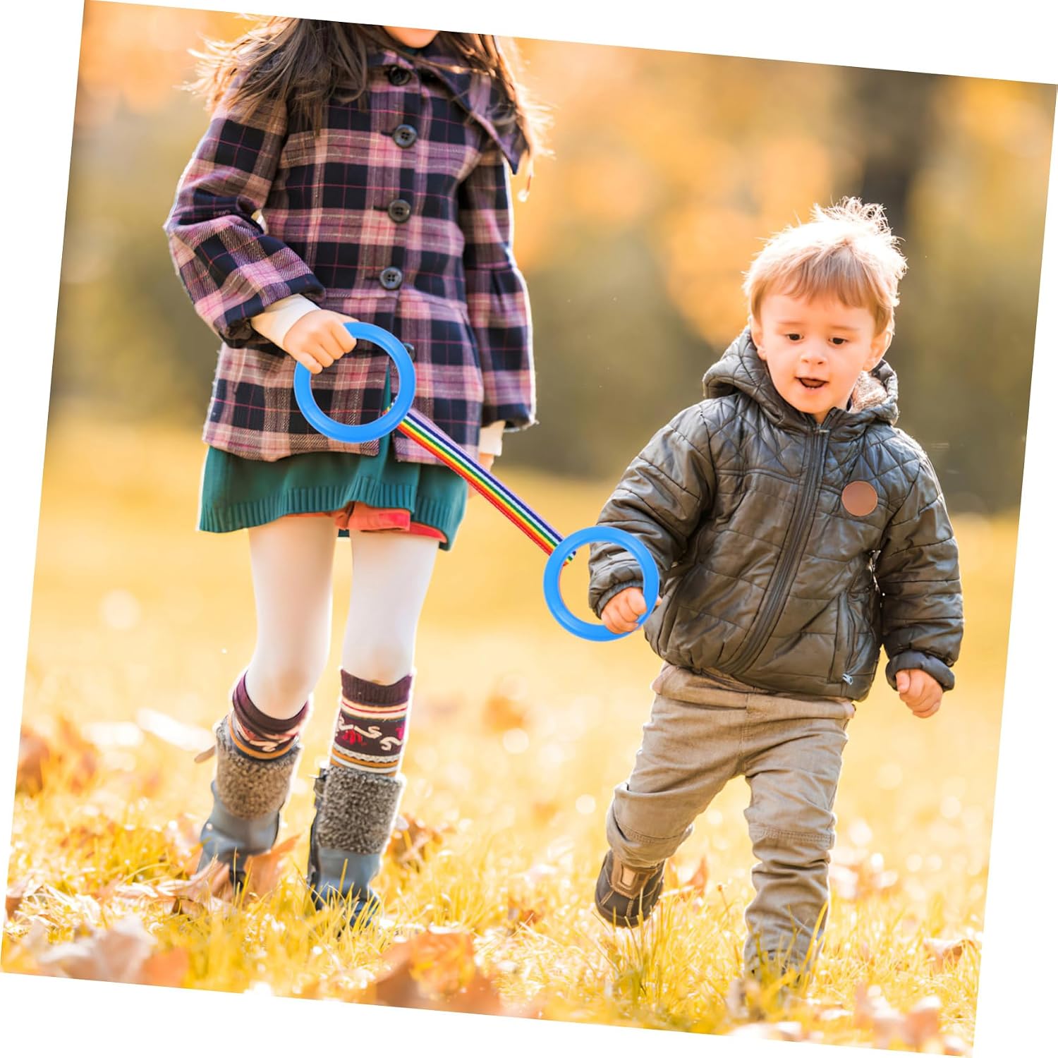 12pcs Walking Line Rope with Detachable Ring Handles for Preschool Daycare Outdoor Safety Wrist Strap Leash for Kindergarten Transition