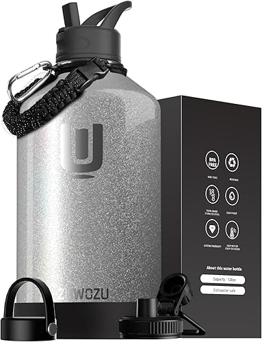 Botella de agua aislada de un galón, aspiradora de doble pared, botella de agua aislada de 1 galón con 3 tapas disponible en Yaxa Venezuela