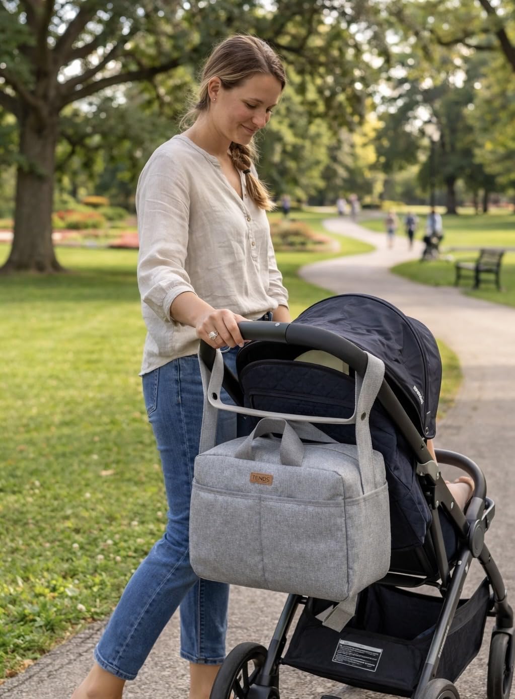 TENDS Borsa per passeggino spaziosa a tracolla – Funzione set maternità – Organizer bebè multiuso