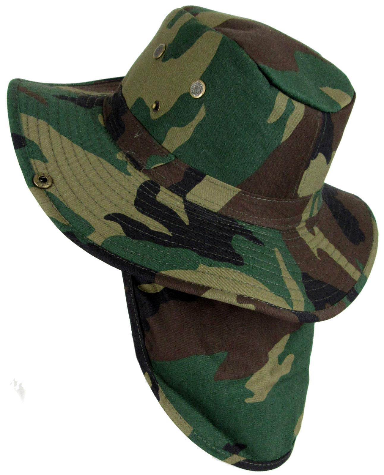 Mrlahat Wide Brim Outdoor Safari Summer Sun Protection Hat with Wide Ear and Neck Flap