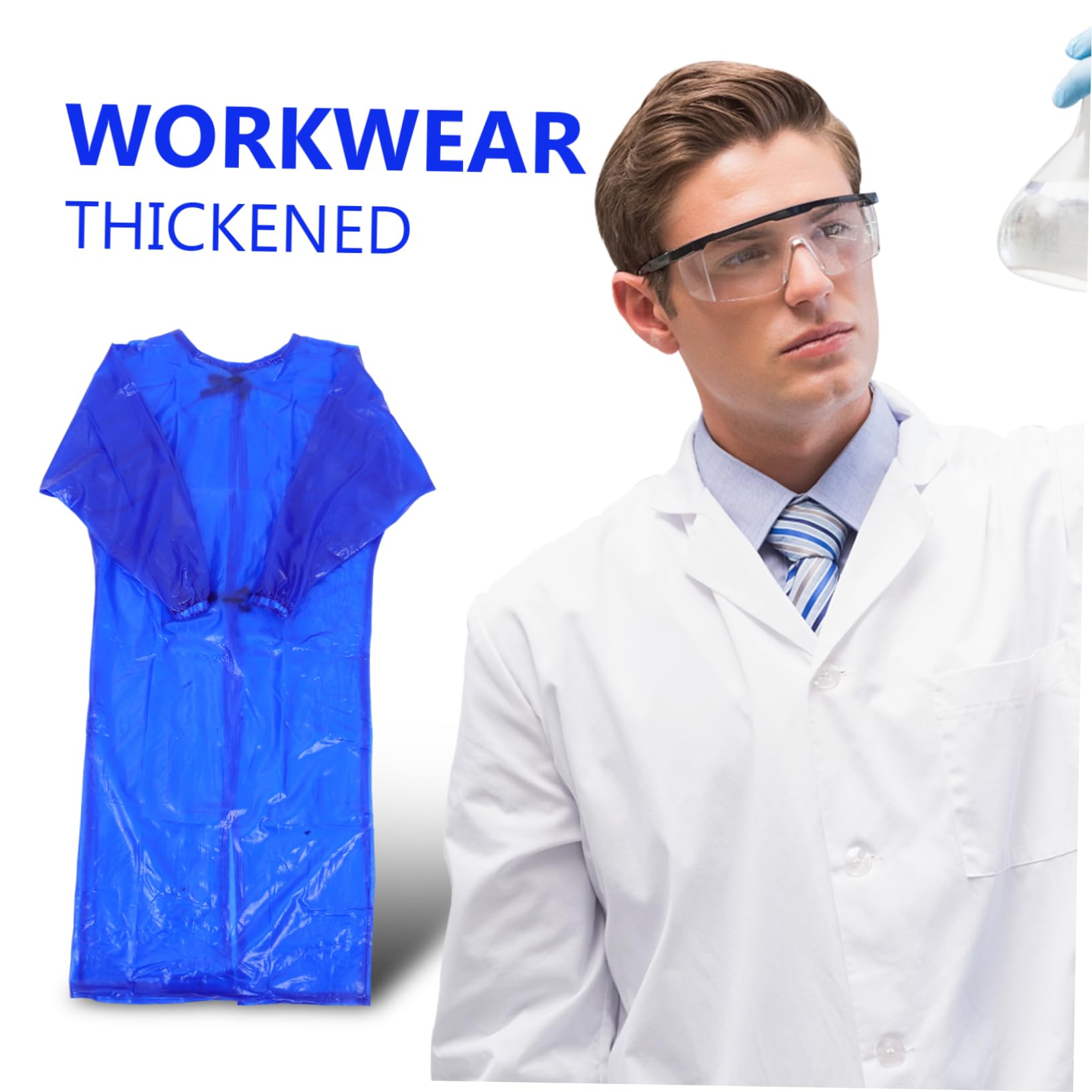 Hemobllo Langarmbluse Unisex-arbeitsschürze Arbeitskleidung Laborkittel Dicke Schutzschürze Industriearbeitsschürze Wasserfeste Kleidung Wasserdichte Schürzen Unisex-schutzschürze Pvc Blue