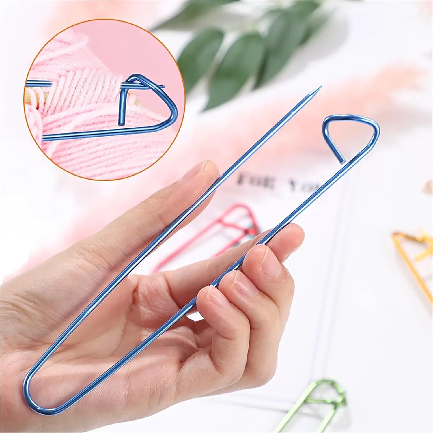 Aluminum Knitting Stitch Holders 50Pcs Knitting Stitch Holders Alloy Locking Clip Markers 5 Size 6 9 12 15 20Cm Crochet Yarn Needle Craft Tools