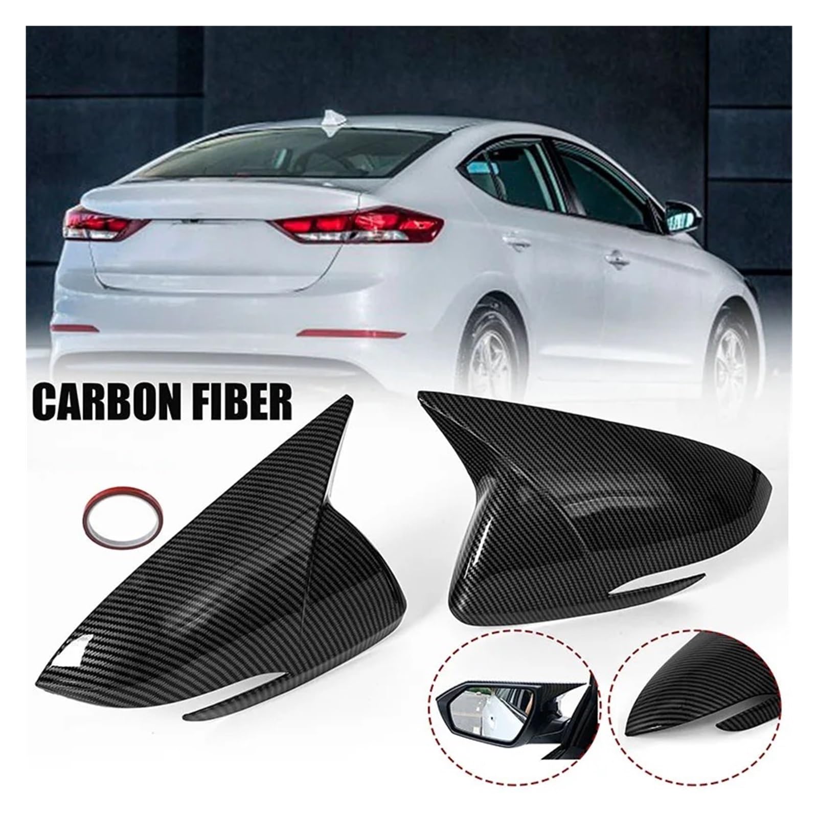 Capuchon rétroviseur à peindre Pour Hyundai Pour Elantra 2016-2020 Capuchon Miroir