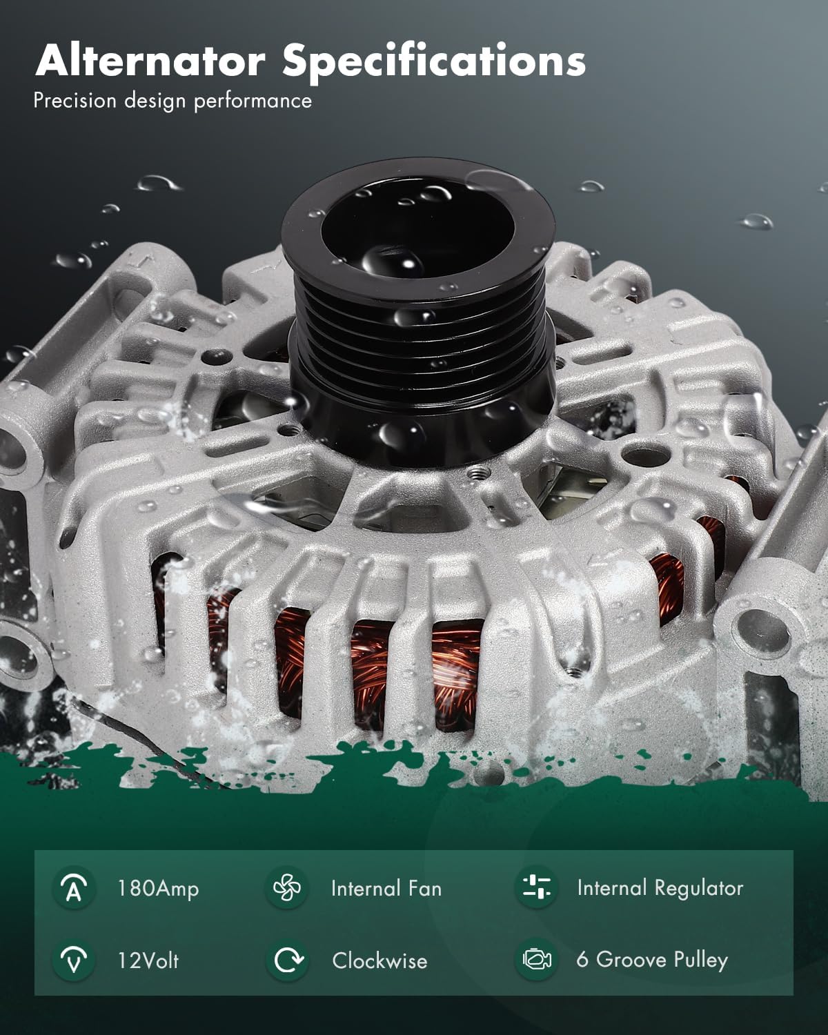 180A SCITOO Alternator New for Mercedes-Benz for S400 3.5L 2010-2013 12V CW 6 Groove Pulley Ref: 11442N;11442;0141542802;A0141542802;FG18S040;FGN18S040