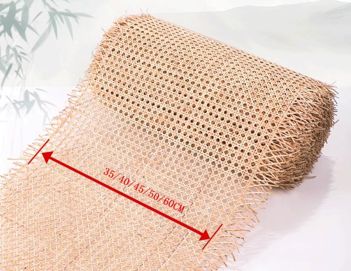 Natural Cane Rattan Webbing Mesh Roll for Furniture Home Decoration 1 Roll Caning Material Hessian Fabric Roll for Furniture, Chair, Cabinet, Ceiling, Basket, for Caning Material DIY Supplies (Size :