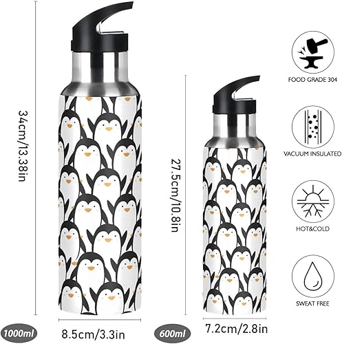 Vista 257 de Botella de agua amarilla para niños y niños, con aislamiento de acero inoxidable, para agua fría y caliente, con tapa con pajilla, para deportes