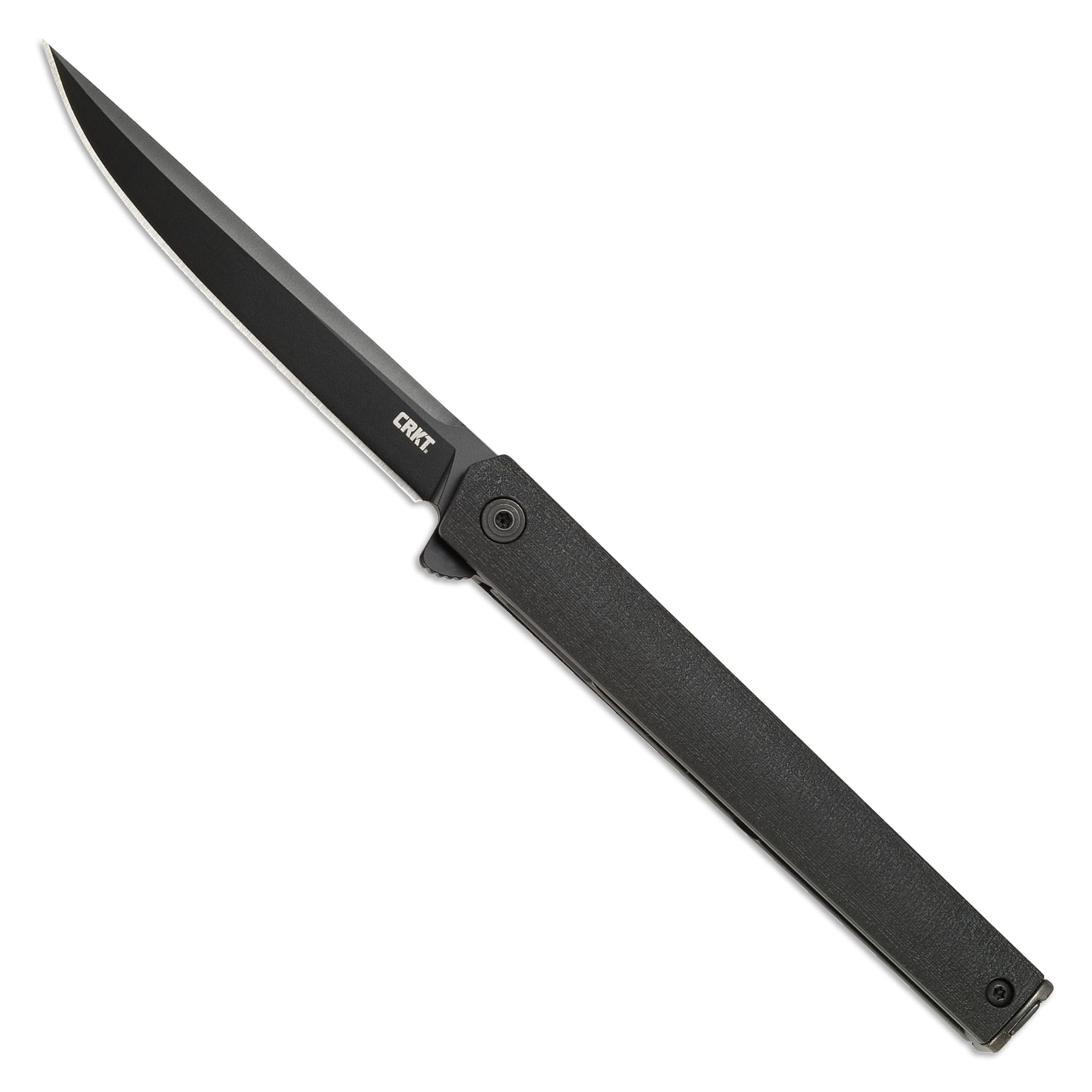 CRKT CEO Everyday Carry EDC Pocket Folding Knife with Liner Lock: AUS 8 Plain Edge Blade, Glass-Reinforced Nylon Handle, Reversible Pocket Clip, 7097K