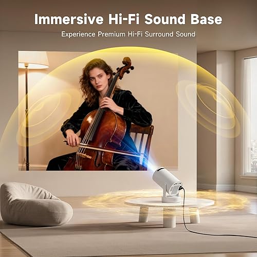 Miniatura 8 de SGV Mini proyector inteligente para dormitorio, soporte 4K, proyector portátil para exteriores con Android 12, WiFi y Bluetooth 5.3, Keystone