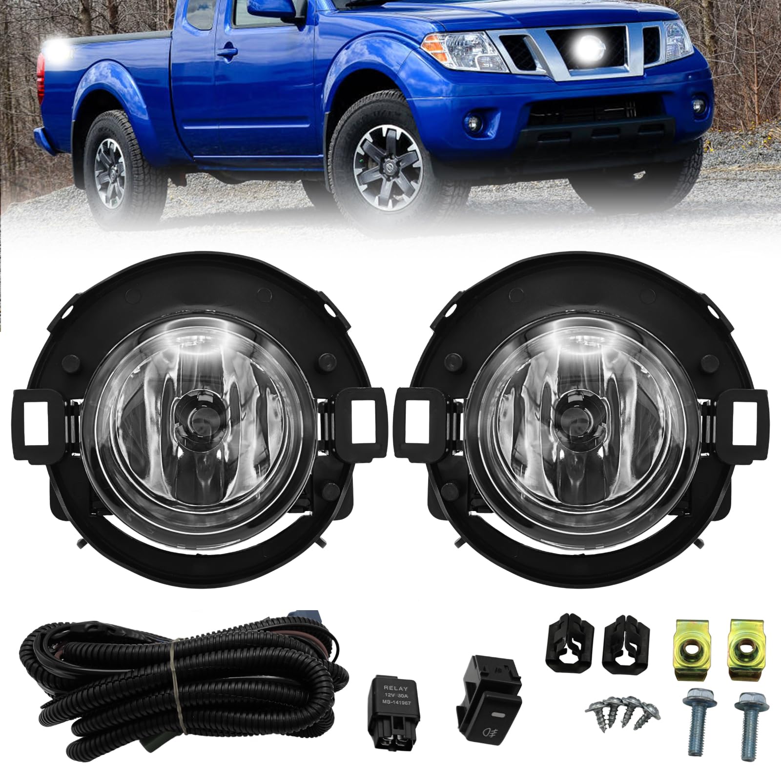 WEZEMLIGHT Fog Light Assembly For Nissan Xterra 2005-2015 & Frontier 2010-2017 - Clear Lens, H11 Bulbs - View #12