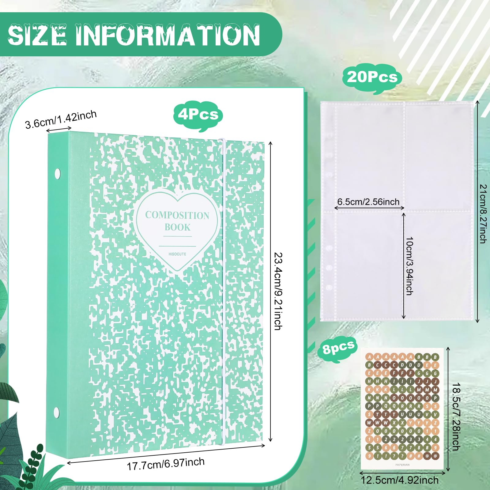 Honoson 4 album per raccoglitori A5 Kpop con 20 tasche con 160 tasche Kpop Photocard Sleeves 6 anelli ricariche interne e adesivi Kpop Photocard Holder Photocard Book per foto e carte di archiviazione