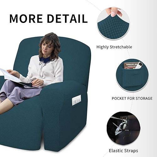 Miniatura 162 de Funda elástica para sofá reclinable de fácil colocación, Tela mezcla de poliéster Algodón, Arena