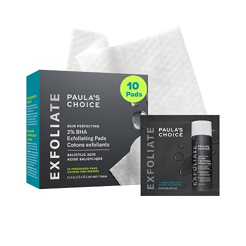Paula's Choice SKIN PERFECTING 2% BHA Salicylic Acid Exfoliating Pads - Facial Exfoliant Pads for Blackheads, Enlarged P