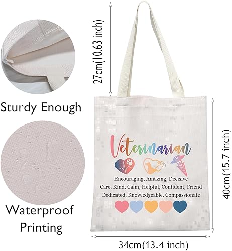 Miniatura 4 de VAMSII Veterinario Tote Bag Vet Tech Gift Vet Graduación Regalos para Técnico Asistente Veterinario Bolsa de compras de hombro