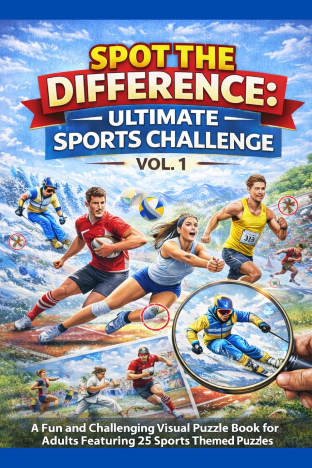 Spot the Difference: Ultimate Sports Challenge: A Fun and Challenging Visual Puzzle Book for Adults Featuring 25 Sports-Themed Brain Games (Volume 1)