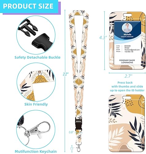 Miniatura 3 de Soporte para tarjetas de identificación con cordón, carrete retráctil con clip giratorio para cinturón, llavero y cordones desmontables, carretes