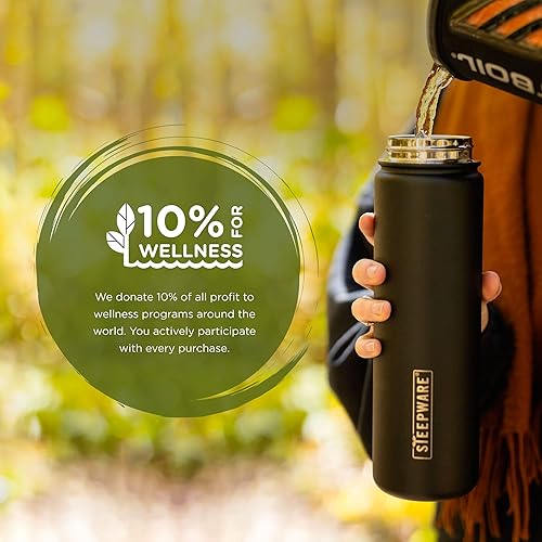 Miniatura 6 de The Tea Spot Steepware - Vaso de té y termos, 22 onzas, botella de té con infusor de té para té de hojas sueltas o café helado, elegante vaso de