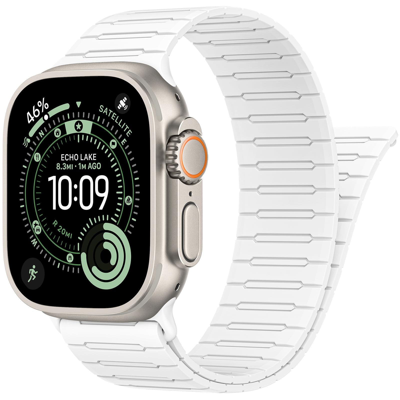 Bracelet magnétique en silicone pour Apple Watch pour homme et femme 46 mm