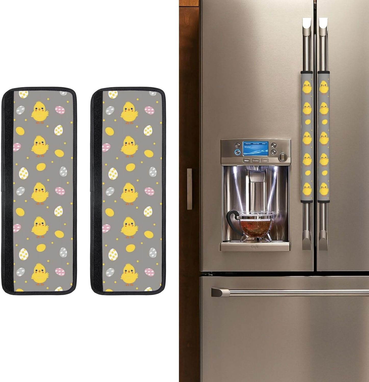 Chick and Easter Egg Refrigerator Door Handle Covers Kitchen Appliances Gloves for Microwave Dishwasher Fridge Door Cloth Protector Covers