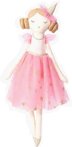 MON AMI Happy Birthday Stuffed Doll  20, Soft,Cuddly Plush Doll Wearing Pink Party Dress, Use as Toy or Nursey Room Decor,Great Gift for Girls,Kids