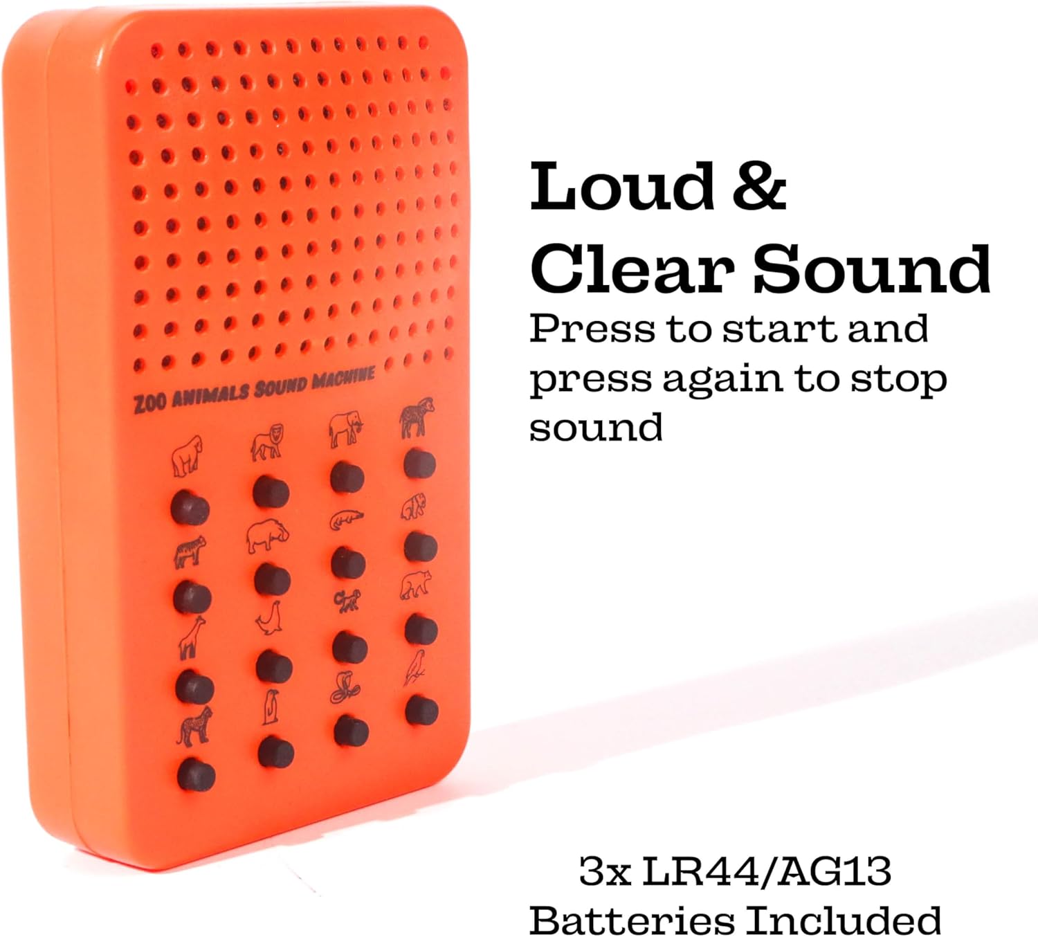 Zoo Animal Noisemaker with 16 Sounds, Roars, Growls, Hisses, Screeches and Noises, Portable Jungle Electronic Sound Maker - Safari Themed Sound Effects Board for Kids, Birthday Noise Maker Toy Gift