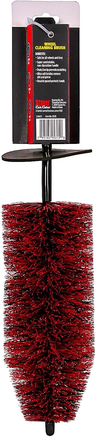 Stoner Car Care 95315 Wheel & Tire Cleaning Brush, Easy Reach Car Detailing Tool for Wheels, Tires, Rims, Long Soft Bristled Car Wash Brush for Scratch-Free Deep Clean & Shine image 2 of 2 B0DS6DQ7YP