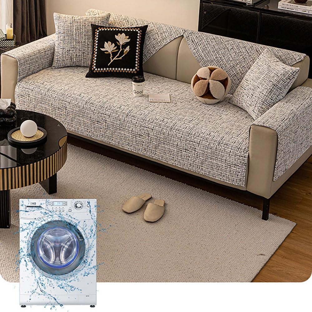Modern Style Non-Slip Sofa Slipcovers for Furniture Protect, Pet-Friendly Furniture Protector, Solid Color Cushion Cover for Dogs, Children-Coffee||70 * 90cm