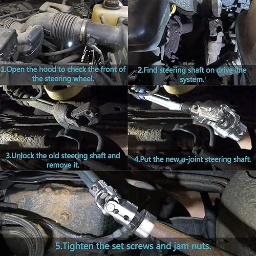 Miniatura 5 de Ensun 34"-36 Spline x 34" DD niquelado sola dirección universal U-Joint, ángulo de trabajo máximo 35 grados, longitud total 3.268 in (3-14")