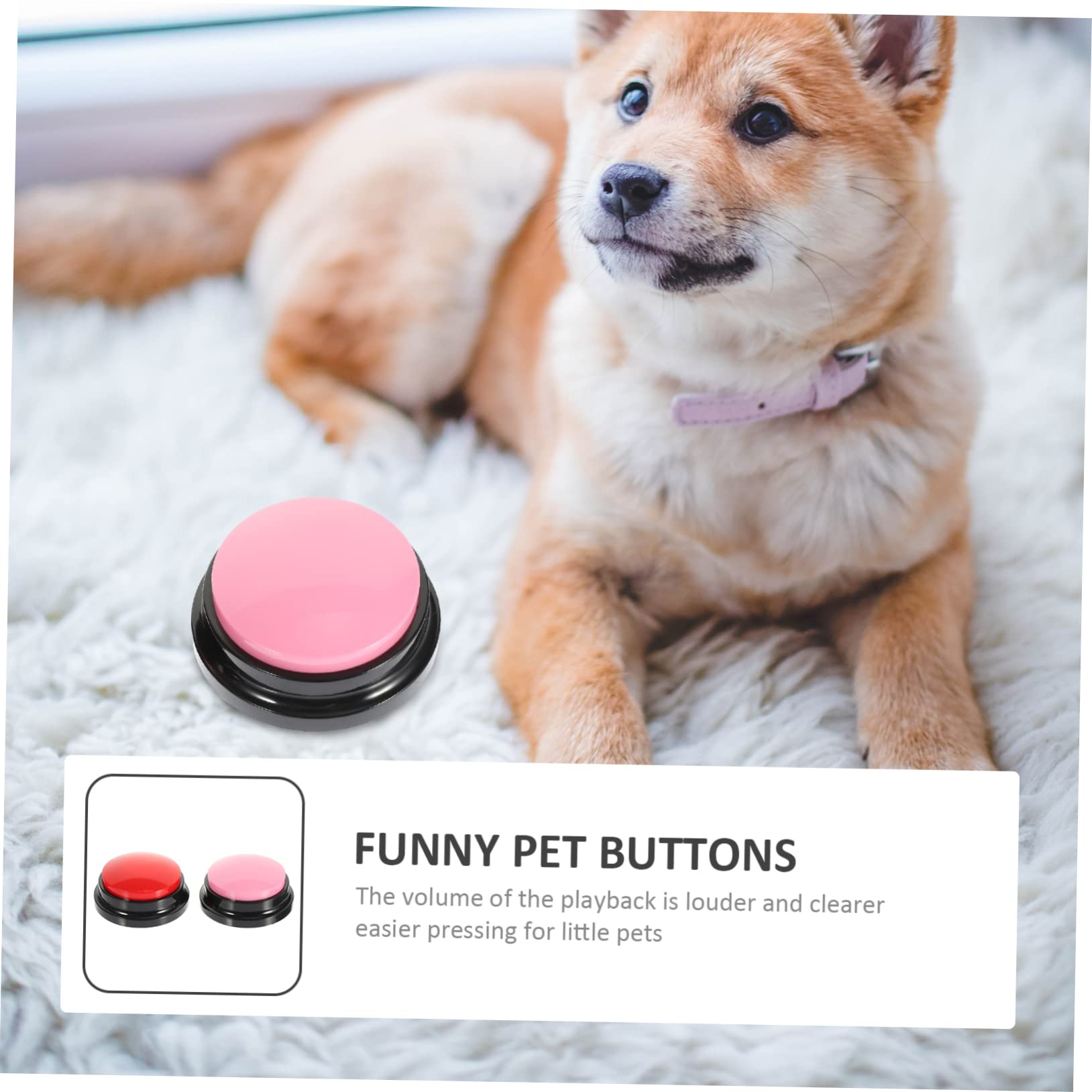 WOONEKY 4piezas Botones Interactivos para De Botones De Comunicación para y Gatos Juguete De Entrenamiento Grabable para Actividades y Casa
