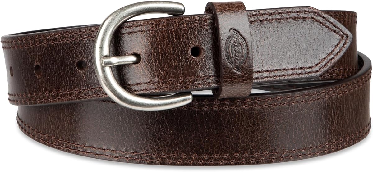 Women's Casual Leather Jean Workwear Belt With Round Harness Buckle