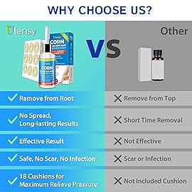 Ulensy Corn Remover Liquid for Toes Feet: 20ml Salicylic Acid for Foot Corns Calluses Wart Removal at Work Home - Safe for Kids Teens Adults Seniors Athletes Runners Workers Men Women