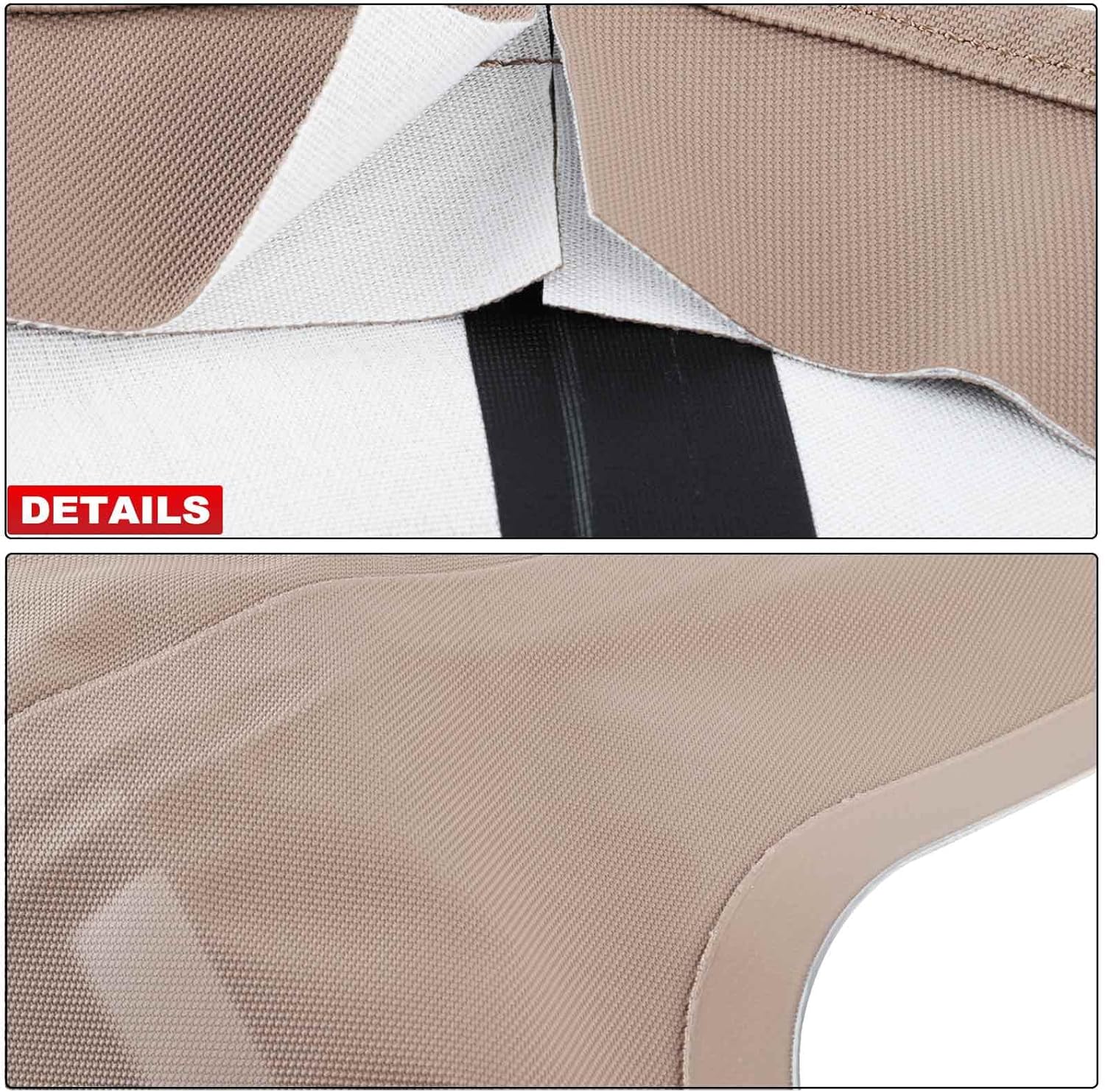A-Premium Tan Convertible Soft Top with Clear Plastic Window Compatible with BMW 318i 1991 1992 325i 1987 1988 1989 1990 1991 1992 1993 Convertible