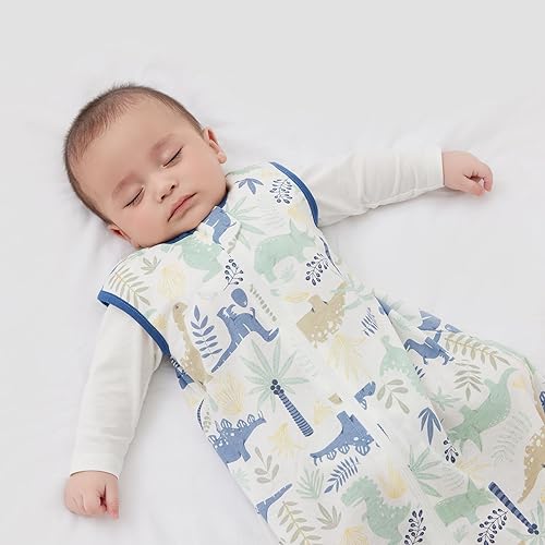 Miniatura 8 de Duomiaomiao Paquete de 3 sacos de dormir para bebé, 100% algodón orgánico, ligero, transpirable, cómodo saco de dormir para niños pequeños